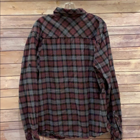 MENS BLUE CROWN BUTTON DOWN FLANNEL - Picture 4 of 5